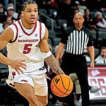 Arkansas Razorbacks guard Darius Acuff goes for 28 on the road at LSU.